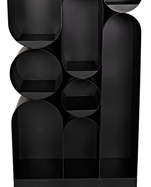 Noir Atomic Bookcase - Sculptural Metal Design with Industrial Strength, Perfect for Modern Interiors GBCS250MTB