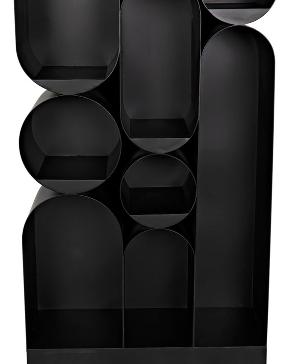 Noir Atomic Bookcase - Sculptural Metal Design with Industrial Strength, Perfect for Modern Interiors GBCS250MTB