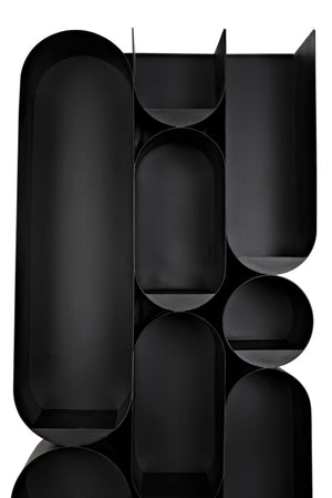 Noir Atomic Bookcase - Sculptural Metal Design with Industrial Strength, Perfect for Modern Interiors GBCS250MTB