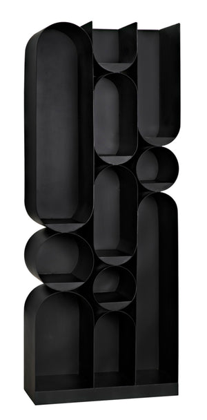 Noir Atomic Bookcase - Sculptural Metal Design with Industrial Strength, Perfect for Modern Interiors GBCS250MTB