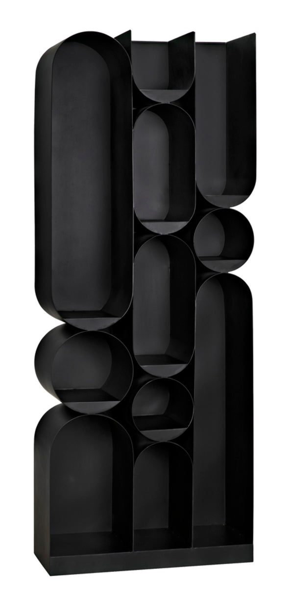 Noir Atomic Bookcase - Sculptural Metal Design with Industrial Strength, Perfect for Modern Interiors GBCS250MTB