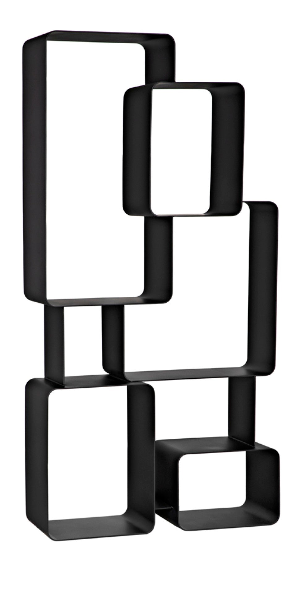 Noir Larra Bookcase - Rustic Industrial Iron Shelving Unit for Stylish Storage in Living Rooms & Offices GBCS251MTB