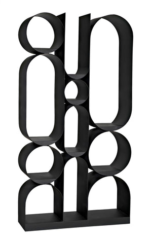 Noir Letty Bookcase – Sleek Iron Storage with Matte Black Finish for Modern Urban Interiors & Décor GBCS252MTB