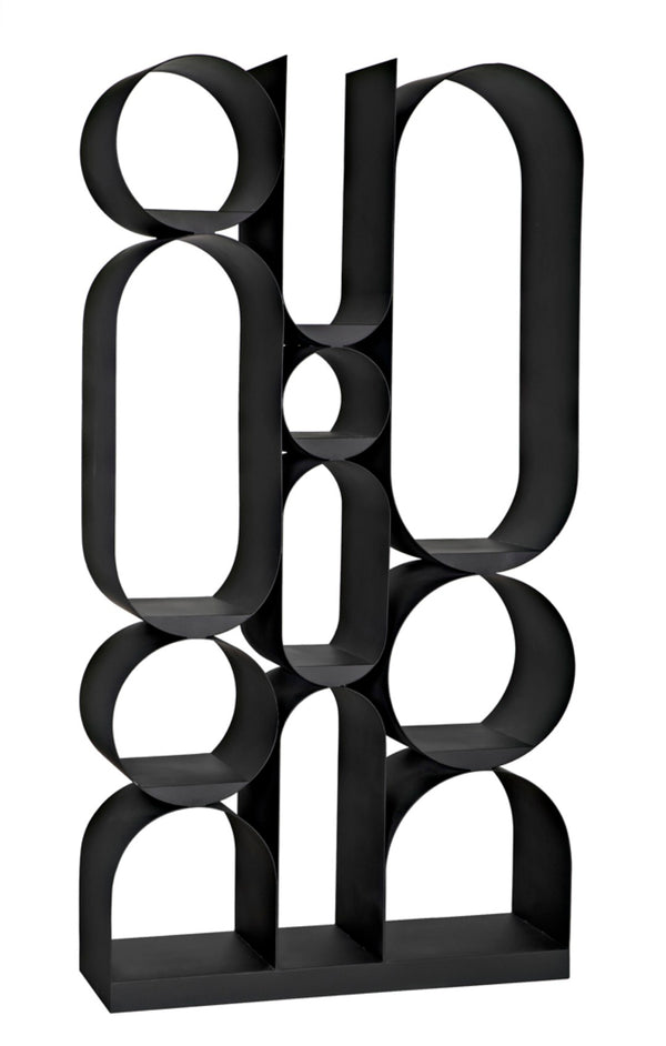Noir Letty Bookcase – Sleek Iron Storage with Matte Black Finish for Modern Urban Interiors & Décor GBCS252MTB