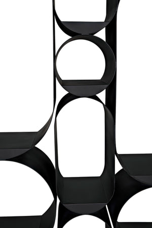 Noir Letty Bookcase – Sleek Iron Storage with Matte Black Finish for Modern Urban Interiors & Décor GBCS252MTB