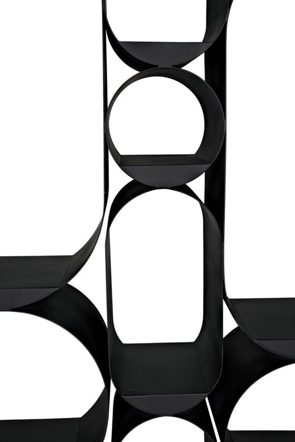 Noir Letty Bookcase – Sleek Iron Storage with Matte Black Finish for Modern Urban Interiors & Décor GBCS252MTB