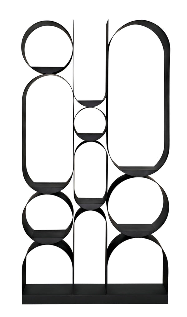 Noir Letty Bookcase – Sleek Iron Storage with Matte Black Finish for Modern Urban Interiors & Décor GBCS252MTB