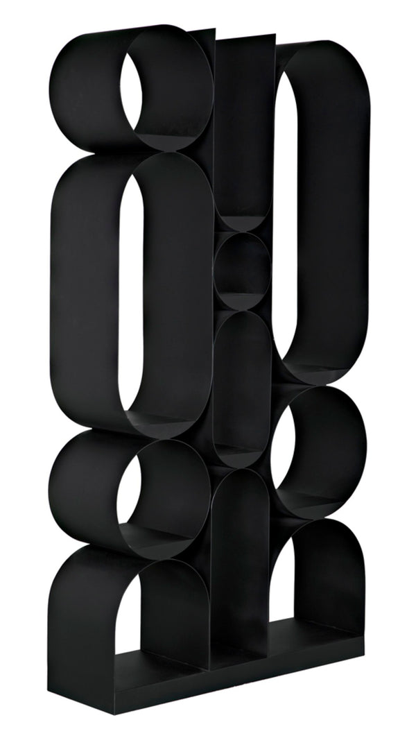 Noir Letty Bookcase – Sleek Iron Storage with Matte Black Finish for Modern Urban Interiors & Décor GBCS252MTB