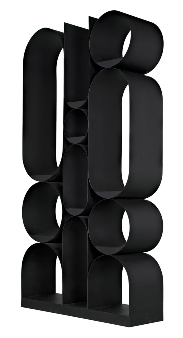 Noir Letty Bookcase – Sleek Iron Storage with Matte Black Finish for Modern Urban Interiors & Décor GBCS252MTB