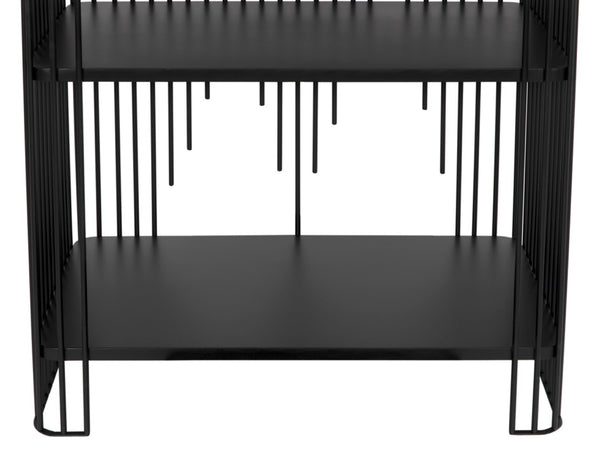 Noir Mila Modern Bookcase - Industrial-Style Matte Black Iron Shelves for Home or Office Storage Solutions GBCS253MTB