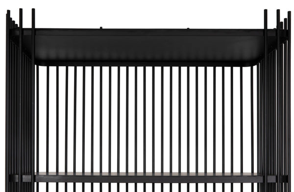 Noir Mila Modern Bookcase - Industrial-Style Matte Black Iron Shelves for Home or Office Storage Solutions GBCS253MTB