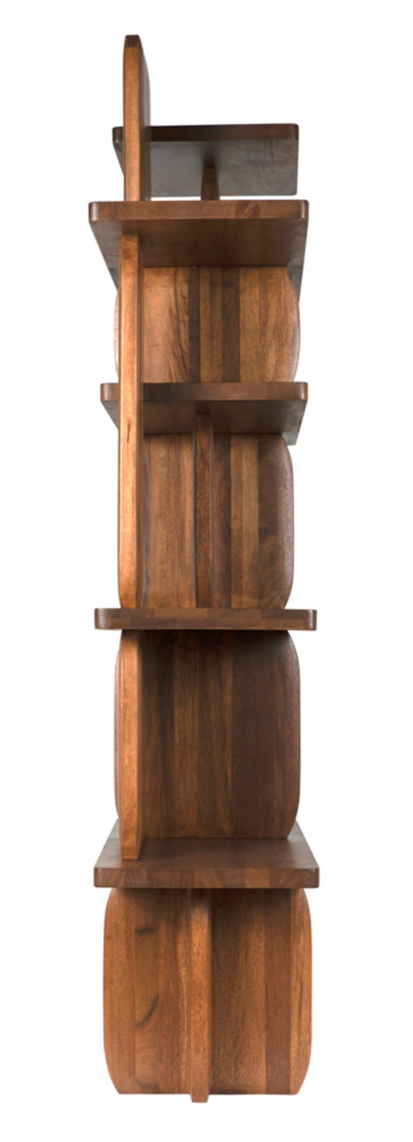Noir Kilimanjaro Bookcase: Sculptural Dark Walnut Storage with Geometric Design for Modern Living Spaces GBCS255DW
