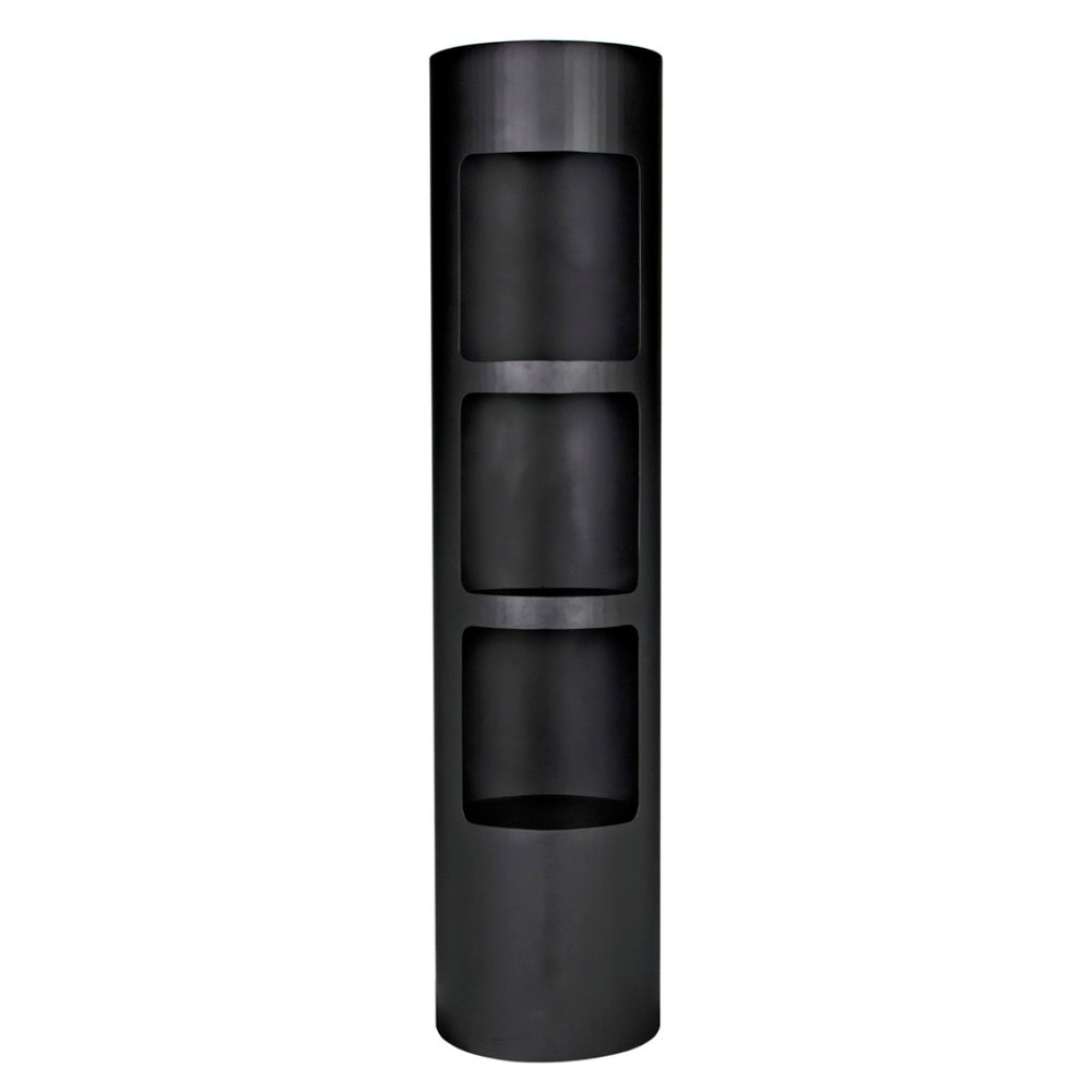 Noir Reverso Bookcase: Modern Black Iron Shelving Unit for Stylish Storage and Display in Any Room GBCS257MTB