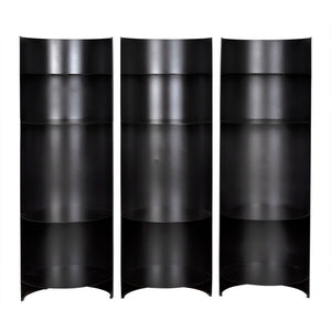 Noir Fassbender Bookcase Set of 3 - Industrial-Style Storage Solution for Modern Living & Workspace Decor GBCS260MTB-3