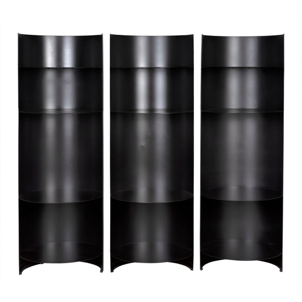 Noir Fassbender Bookcase Set of 3 - Industrial-Style Storage Solution for Modern Living & Workspace Decor GBCS260MTB-3