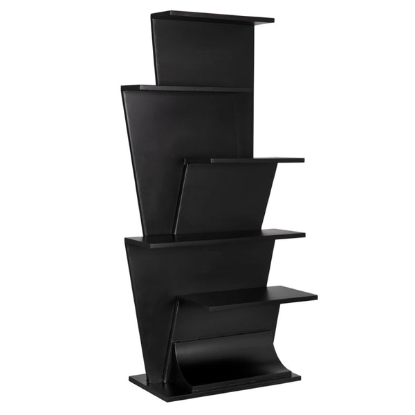 Noir Zelda Bookcase - Industrial Elegance with Durable Iron Frame, Open Shelving for Modern Spaces & Decor GBCS262MTB