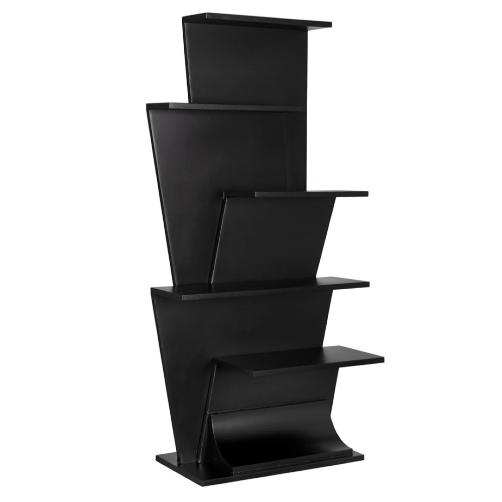 Noir Zelda Bookcase - Industrial Elegance with Durable Iron Frame, Open Shelving for Modern Spaces & Decor GBCS262MTB
