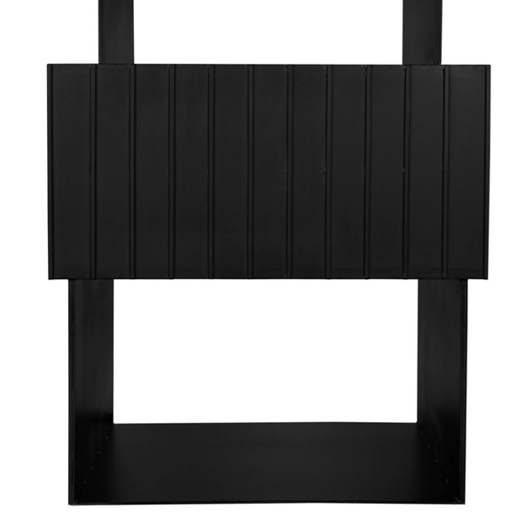 Noir Fujimoto Bookcase - Minimalist Matte Black Iron Shelving for Modern Living Rooms & Home Offices GBCS265MTB
