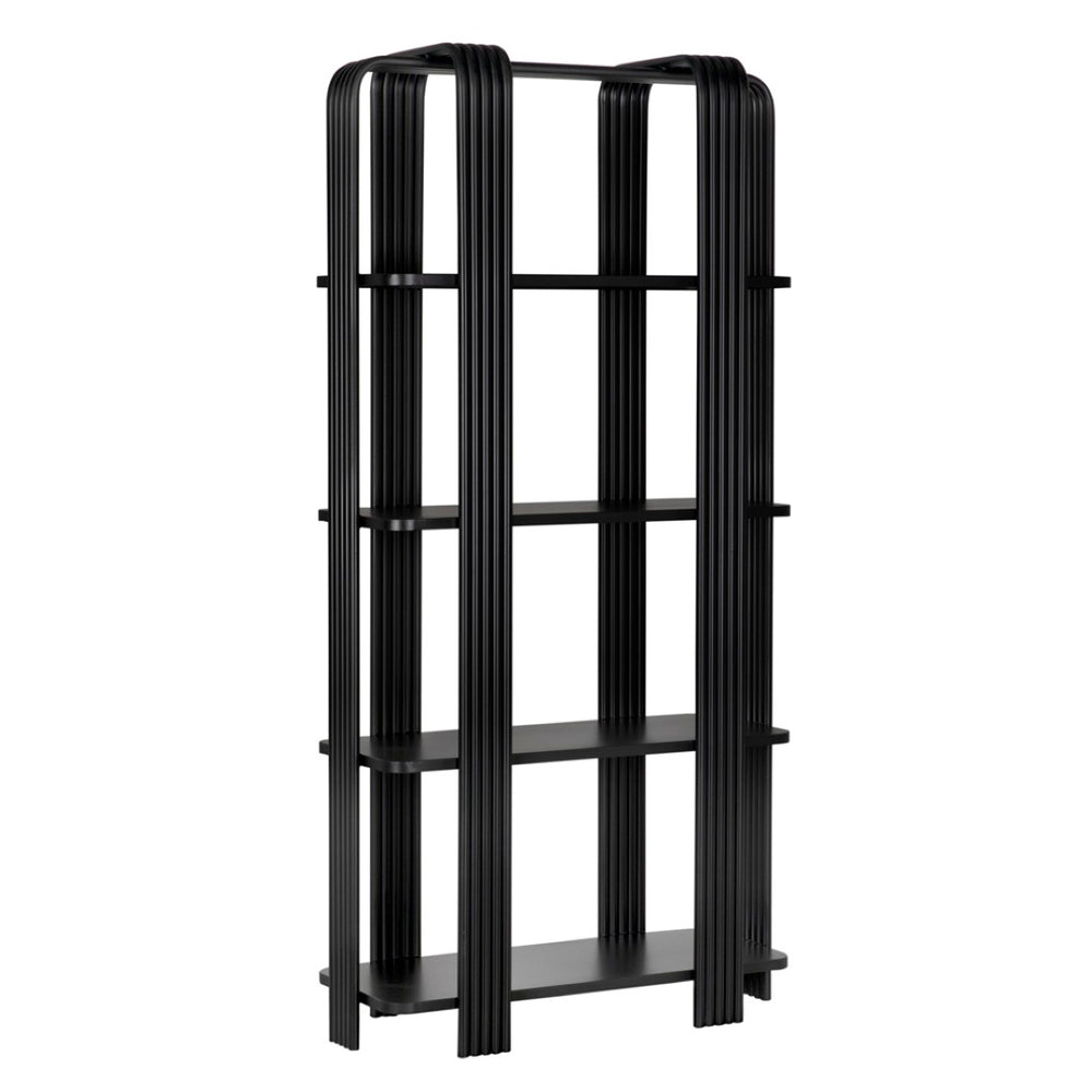 Noir Giza Bookcase - Modern Industrial Design with Durable Iron Frame and Open Shelves for Versatile Storage GBCS266MTB