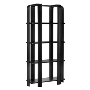 Noir Giza Bookcase - Modern Industrial Design with Durable Iron Frame and Open Shelves for Versatile Storage GBCS266MTB
