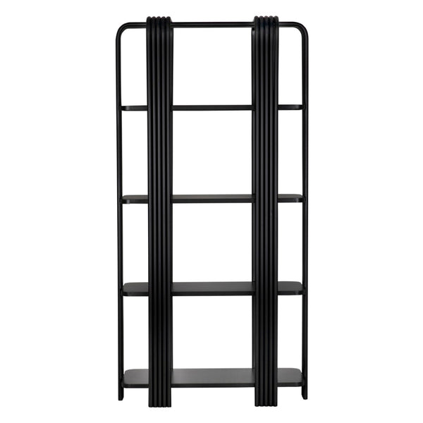 Noir Giza Bookcase - Modern Industrial Design with Durable Iron Frame and Open Shelves for Versatile Storage GBCS266MTB