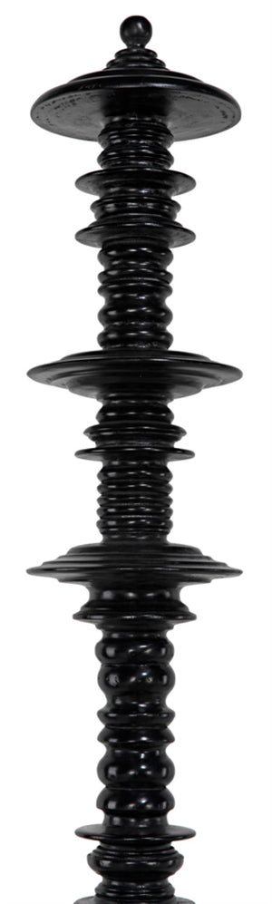 Noir Ferret Bed: Luxurious Hand-Carved Mahogany Design for Timeless Elegance and Lasting Comfort Hand Rubbed Black Cal-King GBED109CKHB