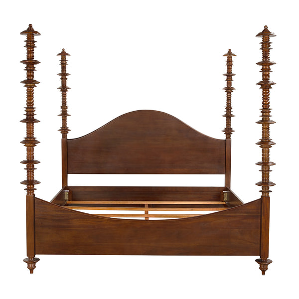Ferret Solid Mahogany Four Poster Bed Handcrafted Artisan Finish Elegant Bedroom Furniture