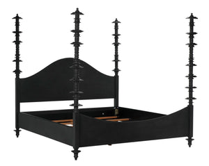 Noir Ferret Bed: Luxurious Hand-Carved Mahogany Design for Timeless Elegance and Lasting Comfort Pale Eastern King GBED109EKP