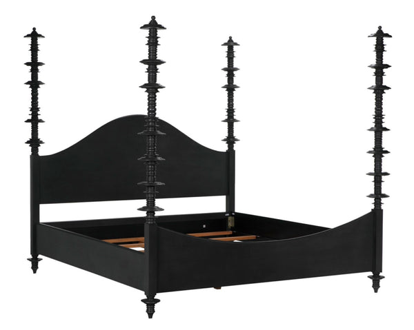 Noir Ferret Bed: Luxurious Hand-Carved Mahogany Design for Timeless Elegance and Lasting Comfort Pale Eastern King GBED109EKP