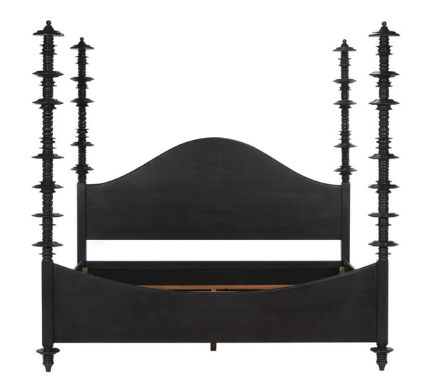 Noir Ferret Bed: Luxurious Hand-Carved Mahogany Design for Timeless Elegance and Lasting Comfort Pale Eastern King GBED109EKP