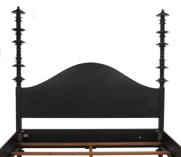 Noir Ferret Bed: Luxurious Hand-Carved Mahogany Design for Timeless Elegance and Lasting Comfort Pale Eastern King GBED109EKP