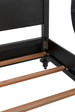 Noir Ferret Bed: Luxurious Hand-Carved Mahogany Design for Timeless Elegance and Lasting Comfort Pale Eastern King GBED109EKP