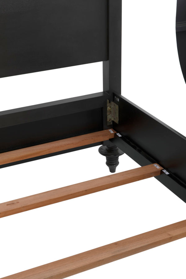 Noir Ferret Bed: Luxurious Hand-Carved Mahogany Design for Timeless Elegance and Lasting Comfort Pale Eastern King GBED109EKP