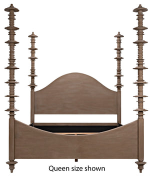 Noir Ferret Bed: Luxurious Hand-Carved Mahogany Design for Timeless Elegance and Lasting Comfort Weathered Eastern King GBED109EKWEA