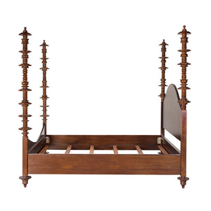 Ferret Solid Mahogany Four Poster Bed Handcrafted Artisan Finish Elegant Bedroom Furniture