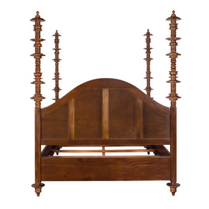 Ferret Solid Mahogany Four Poster Bed Handcrafted Artisan Finish Elegant Bedroom Furniture