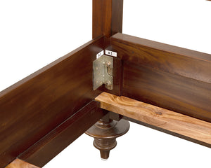 Ferret Solid Mahogany Four Poster Bed Handcrafted Artisan Finish Elegant Bedroom Furniture