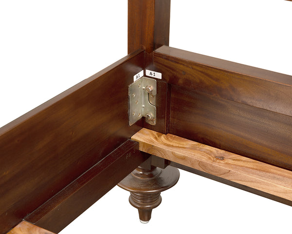 Ferret Solid Mahogany Four Poster Bed Handcrafted Artisan Finish Elegant Bedroom Furniture