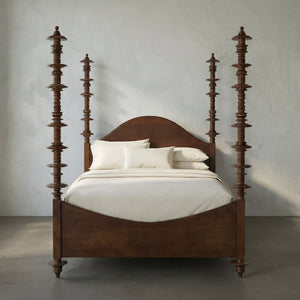 Ferret Solid Mahogany Four Poster Bed Handcrafted Artisan Finish Elegant Bedroom Furniture
