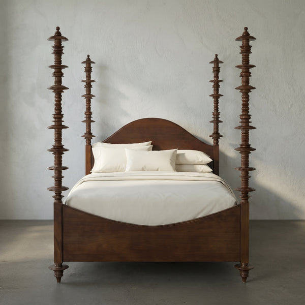 Ferret Solid Mahogany Four Poster Bed Handcrafted Artisan Finish Elegant Bedroom Furniture