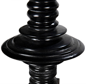 Noir Ferret Bed: Luxurious Hand-Carved Mahogany Design for Timeless Elegance and Lasting Comfort Hand Rubbed Black Queen GBED109QHB