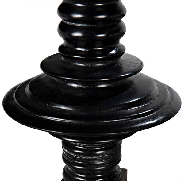 Noir Ferret Bed: Luxurious Hand-Carved Mahogany Design for Timeless Elegance and Lasting Comfort Hand Rubbed Black Queen GBED109QHB