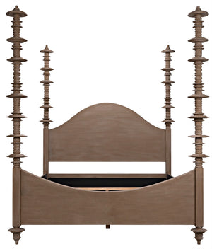 Noir Ferret Bed: Luxurious Hand-Carved Mahogany Design for Timeless Elegance and Lasting Comfort Weathered Queen GBED109QWEA