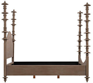 Noir Ferret Bed: Luxurious Hand-Carved Mahogany Design for Timeless Elegance and Lasting Comfort Weathered Queen GBED109QWEA