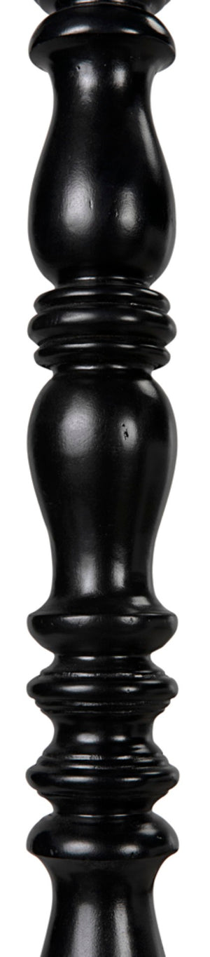 Noir Bachelor Bed, Eastern King - Artisan Hand-Carved Black Mahogany Frame for Timeless Elegance GBED112EKHB