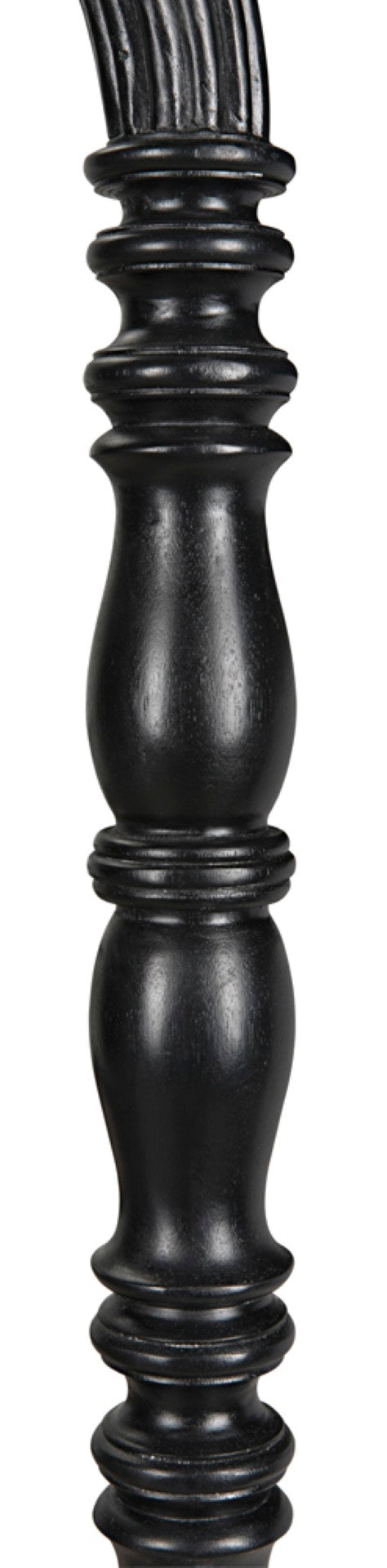 Noir Bachelor Twin Bed - Hand-Carved Solid Mahogany with Black Finish, Elegant Spindle Design for Any Room GBED112THB