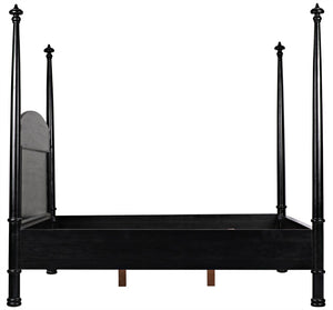 Noir New Douglas Bed: Timeless Mahogany Four-Poster Design with Intricate Carving for Elegant Bedrooms Hand Rubbed Black Eastern King GBED116EKHB-NEW