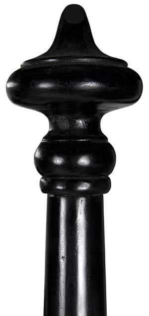 Noir New Douglas Bed: Timeless Mahogany Four-Poster Design with Intricate Carving for Elegant Bedrooms Hand Rubbed Black Eastern King GBED116EKHB-NEW