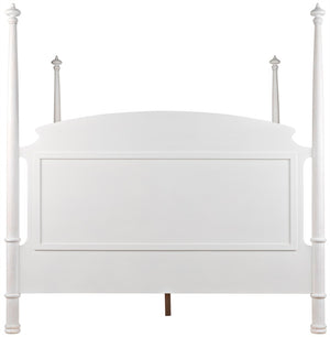 Noir New Douglas Bed: Timeless Mahogany Four-Poster Design with Intricate Carving for Elegant Bedrooms White Wash Eastern King GBED116EKWH-NEW