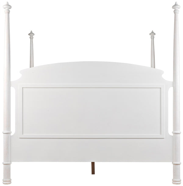 Noir New Douglas Bed: Timeless Mahogany Four-Poster Design with Intricate Carving for Elegant Bedrooms White Wash Eastern King GBED116EKWH-NEW